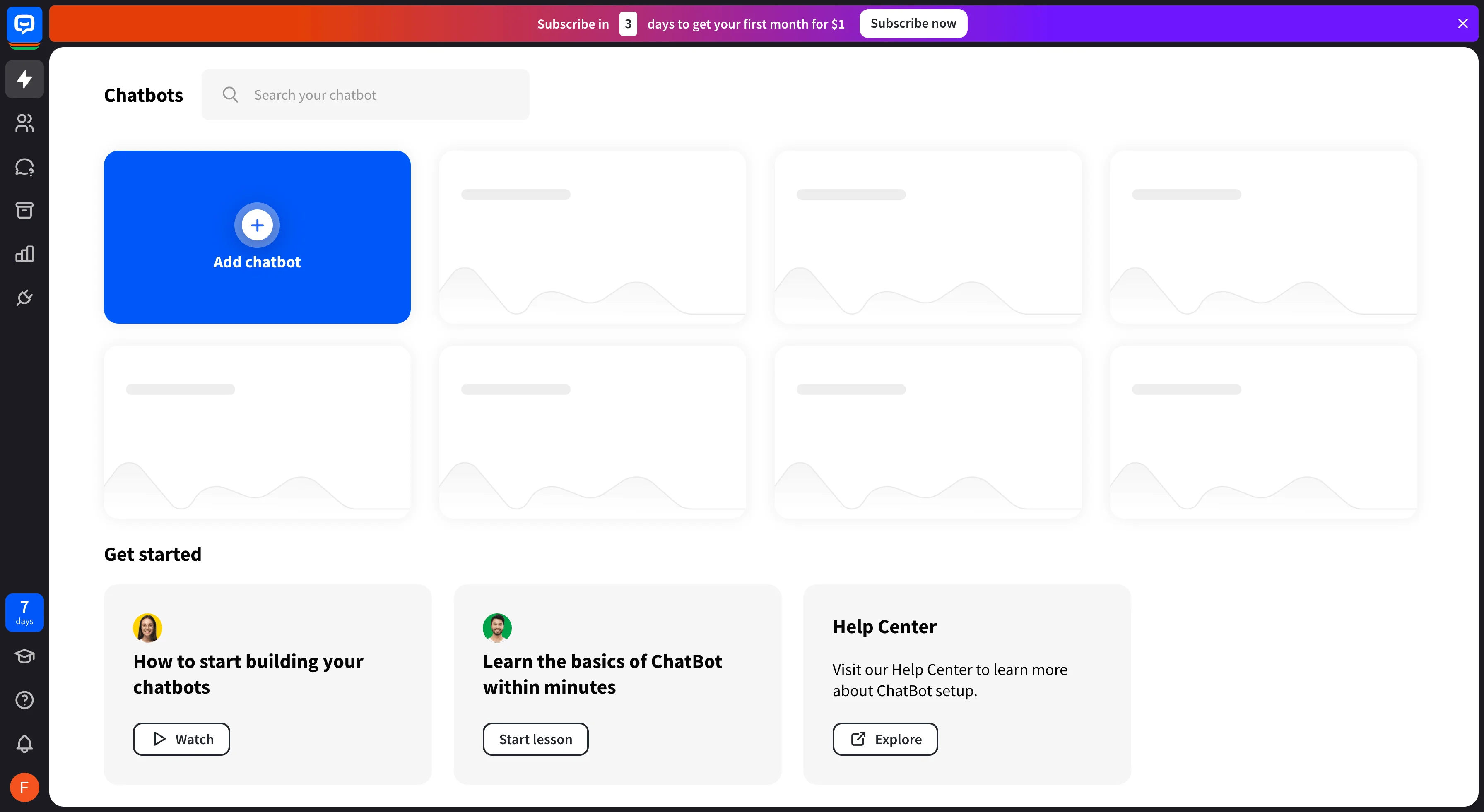 ChatBot.com dashboard