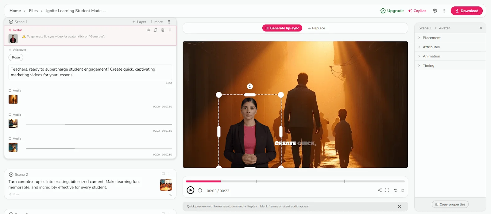 Fliki video creation and edition