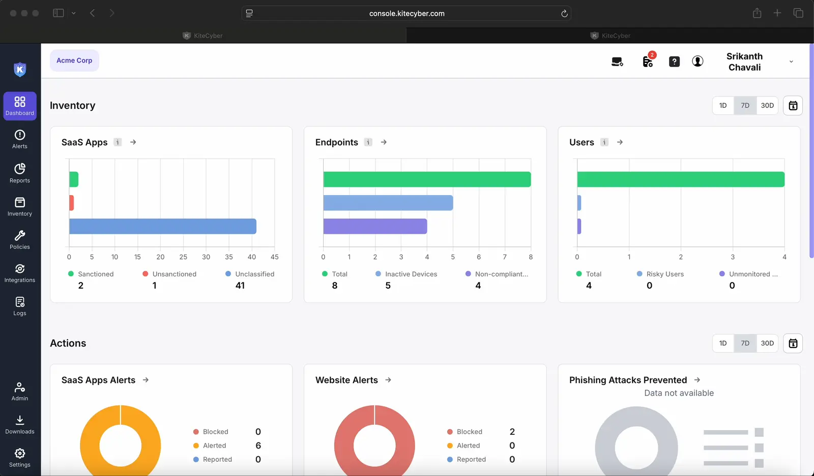 Kitecyber: AI Security Copilot for Network, Devices dashboard or landing page image