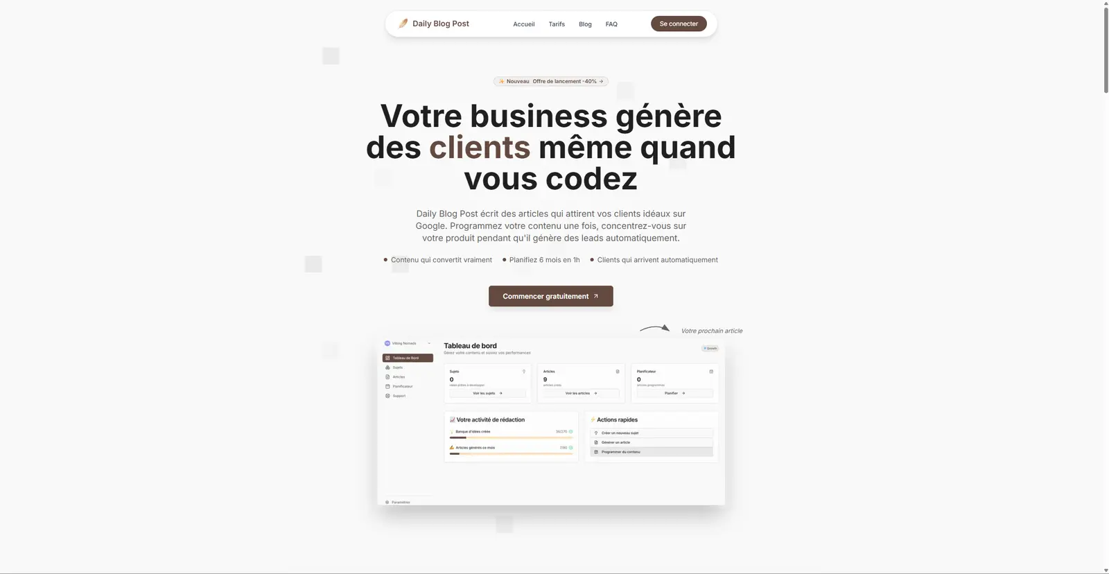 Daily-Blog-Post dashboard or landing page image