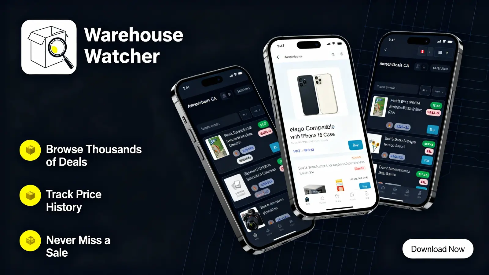 Warehouse Watcher - Find Amazon Deals dashboard or landing page image